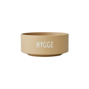 Béžová porcelánová miska Design Letters Hygge, ø 12 cm