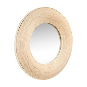 Nástenné zrkadlo s bambusovým rámom ø 60 cm Blush – Hübsch