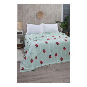 Bavlnený pléd v mentolovej farbe 170x230 cm Strawberry – Mila Home